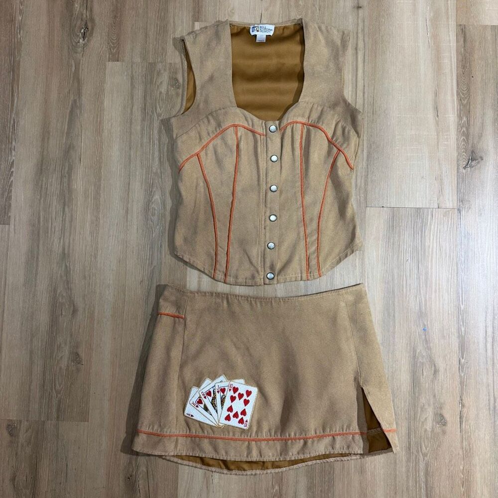 Vintage Y2K Las Vegas Retro Cocktail Waitress Uniform Halloween Costume Sz 2